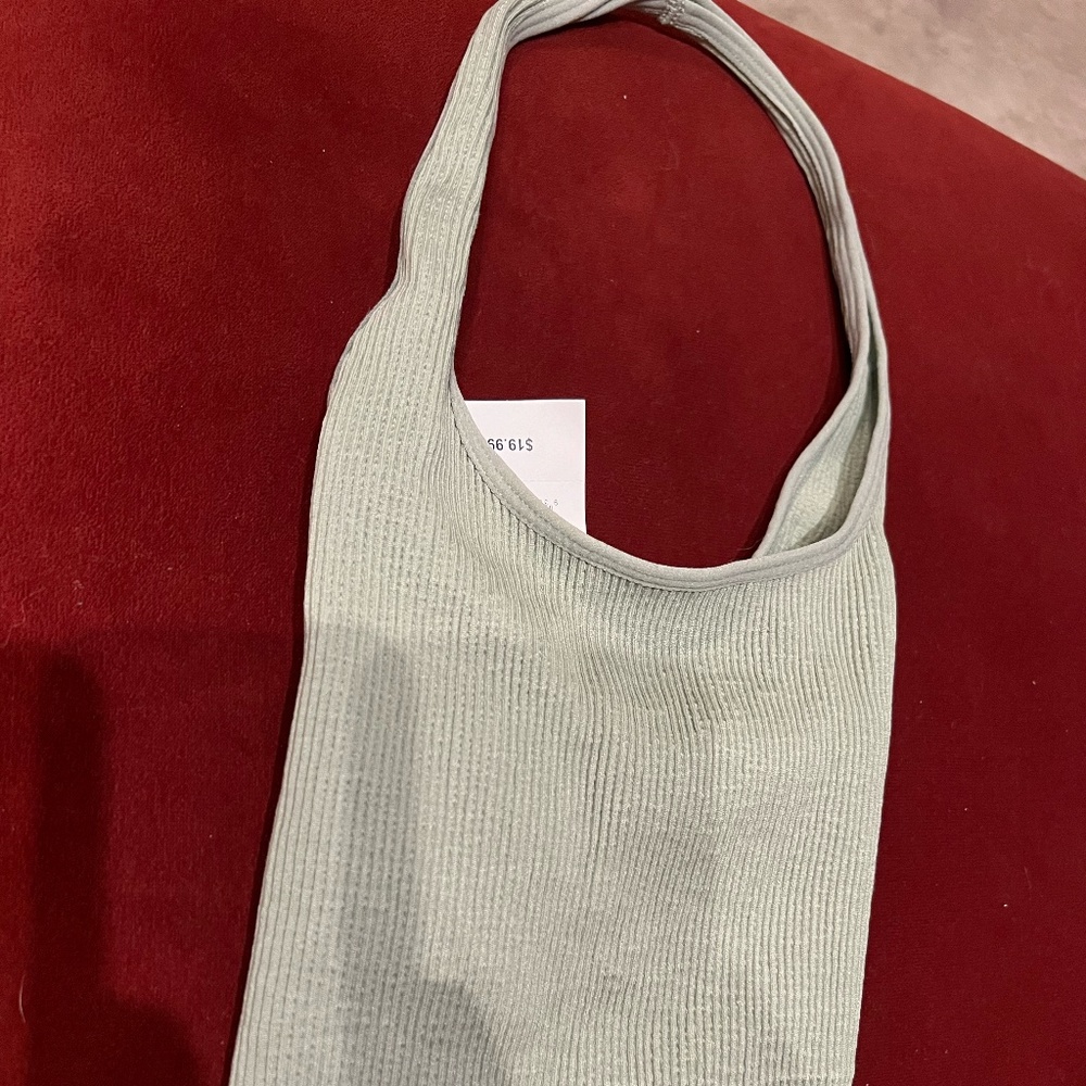NWT Matcha Green Color Stacey Seamless Halter Neck Top - Picture 2 of 3